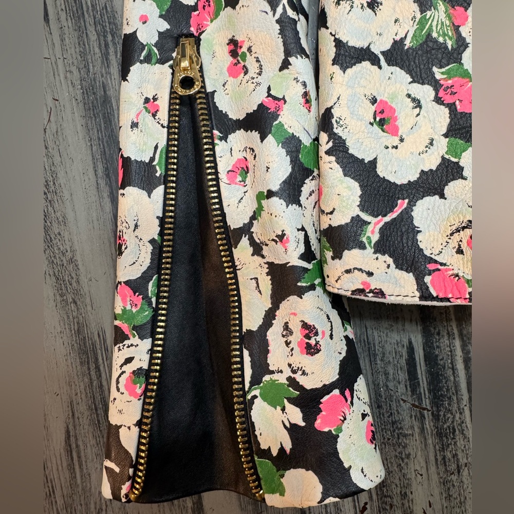 Vintage Y2K Juicy Couture “Covent Garden” Edgy Floral Leather Jacket - Picture 4 of 16